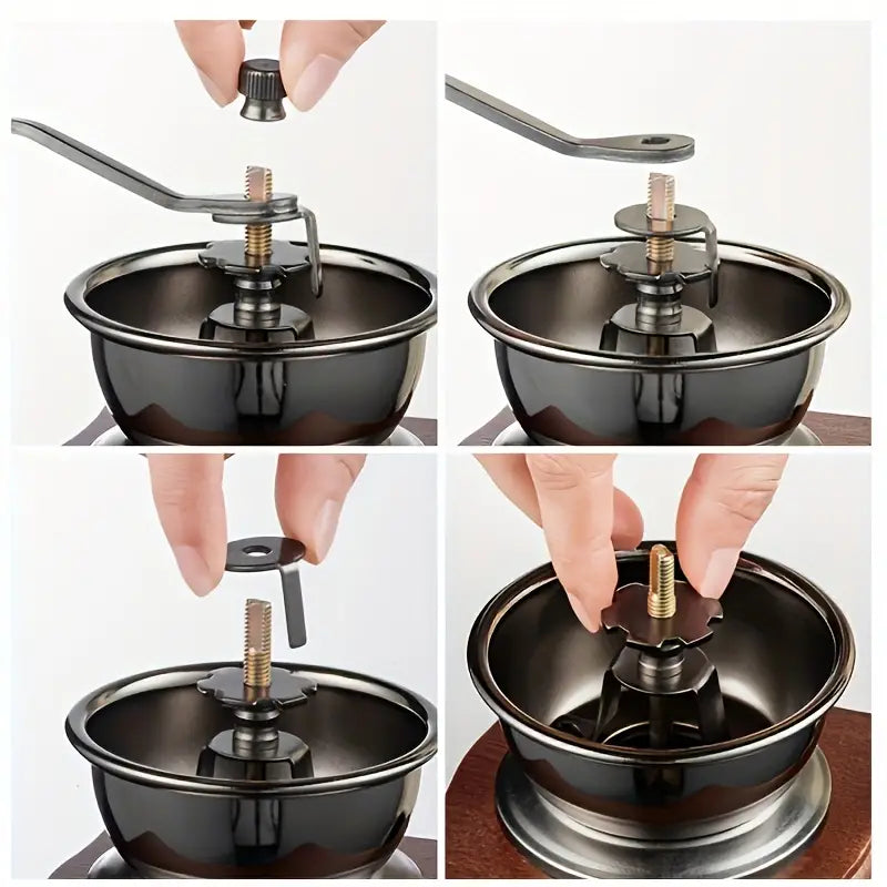 Molinillo de Café Manual de Cerámica con Manivela – Portátil y Compacto, Conserva el Aroma Natural de los Granos | Ideal para Café Recién Molido