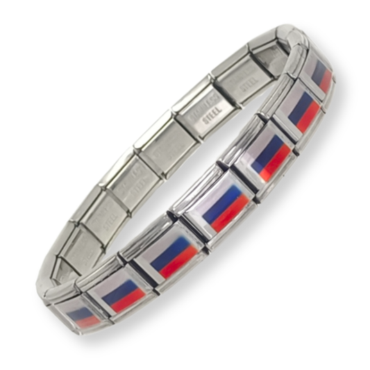 Pulsera con Bandera de Rusia – Acero Inoxidable, Regalo Original