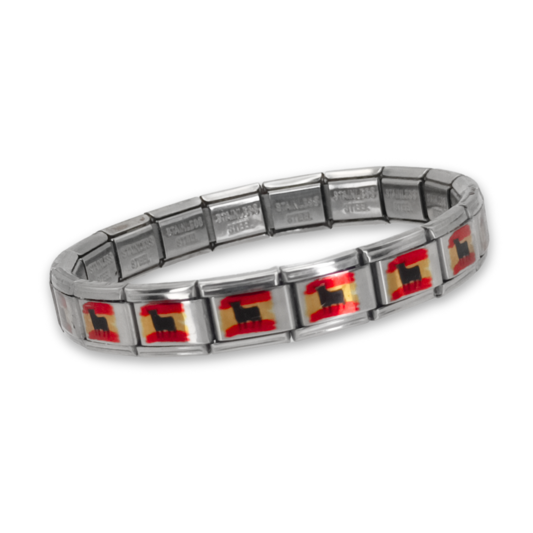 Pulsera con la Bandera de España con Toro – Acero Inoxidable, Regalo Icónico de Identidad Española