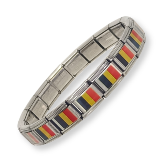 Pulsera con Bandera de Bélgica – Acero Inoxidable, Regalo Original