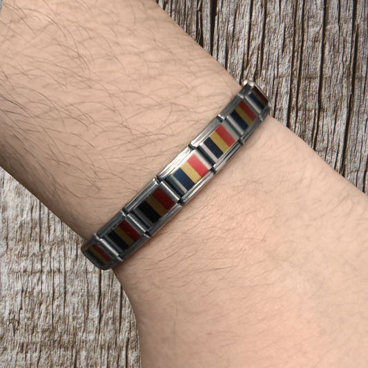 Pulsera con Bandera de Bélgica – Acero Inoxidable, Regalo Original