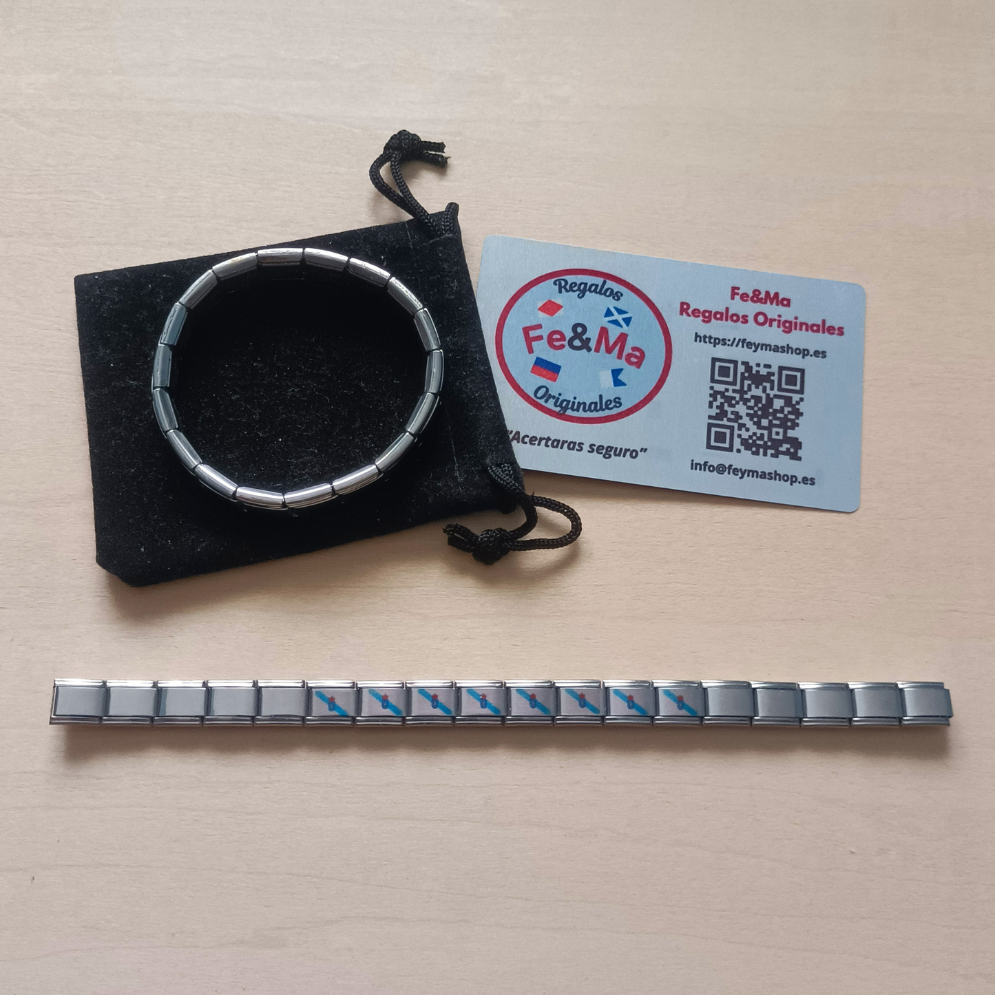 Pulsera con Bandera de Galicia – Acero Inoxidable, Regalo Original de Comunidad Autónoma