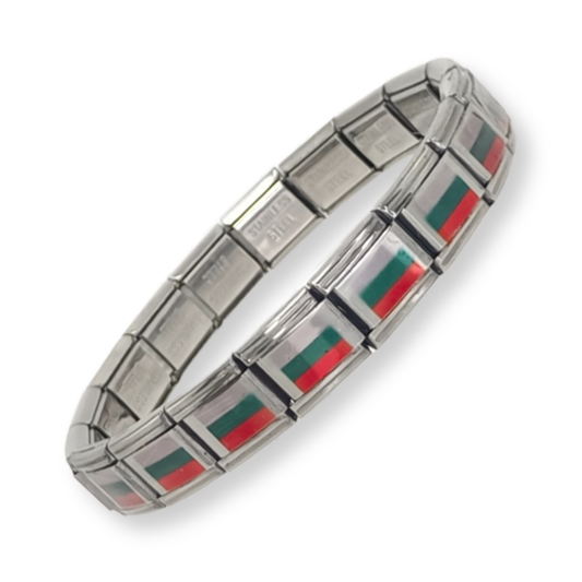 Pulsera con Bandera de Bulgaria – Acero Inoxidable, Regalo Original