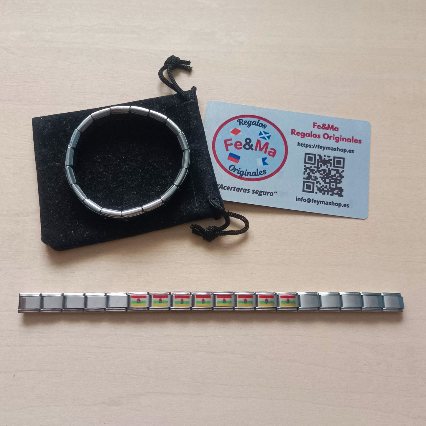 Pulsera con Bandera de La Rioja – Acero Inoxidable, Regalo Original de Comunidad Autónoma