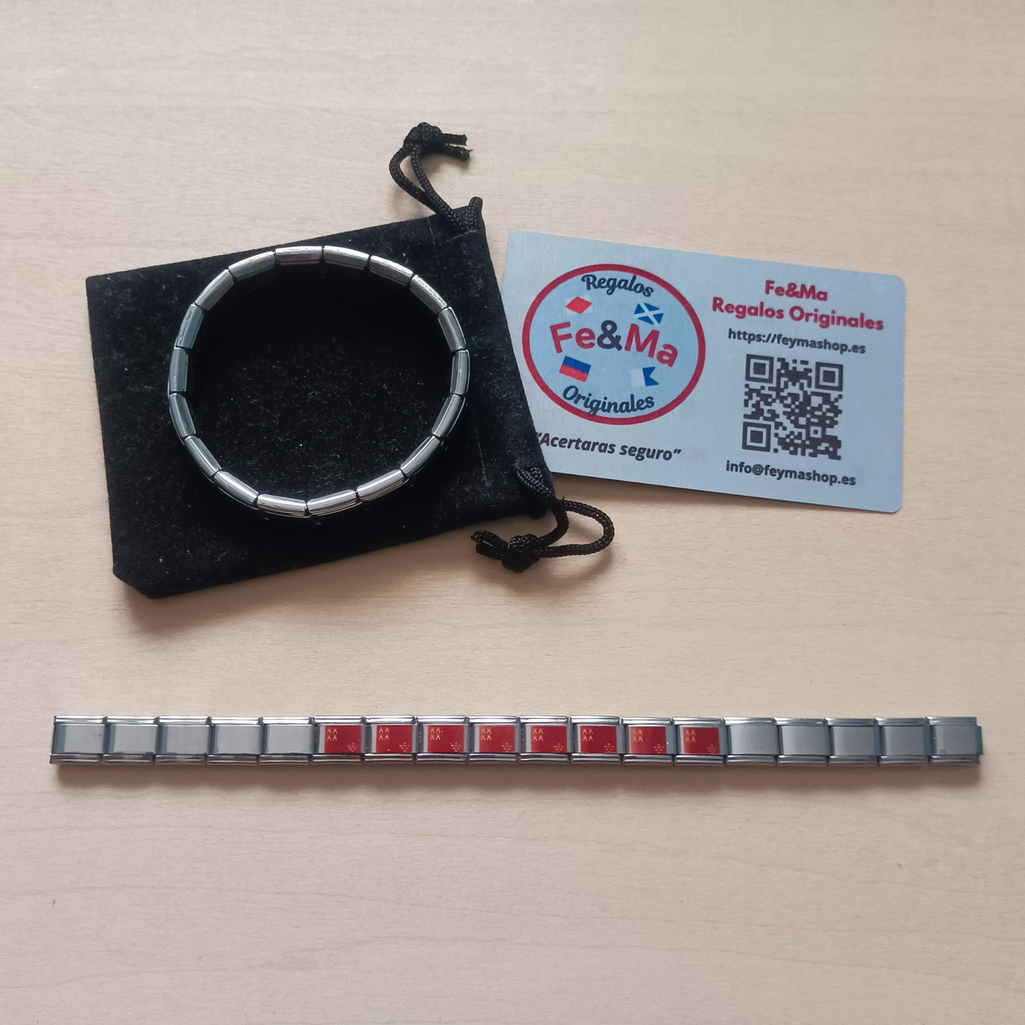 Pulsera con Bandera de Murcia – Acero Inoxidable, Regalo Original de Comunidad Autónoma