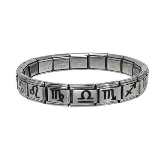 Pulsera Signos del Zodiaco Acero Inoxidable - 12 Símbolos Astrológicos Grabados - Regalo Astrología - Unisex