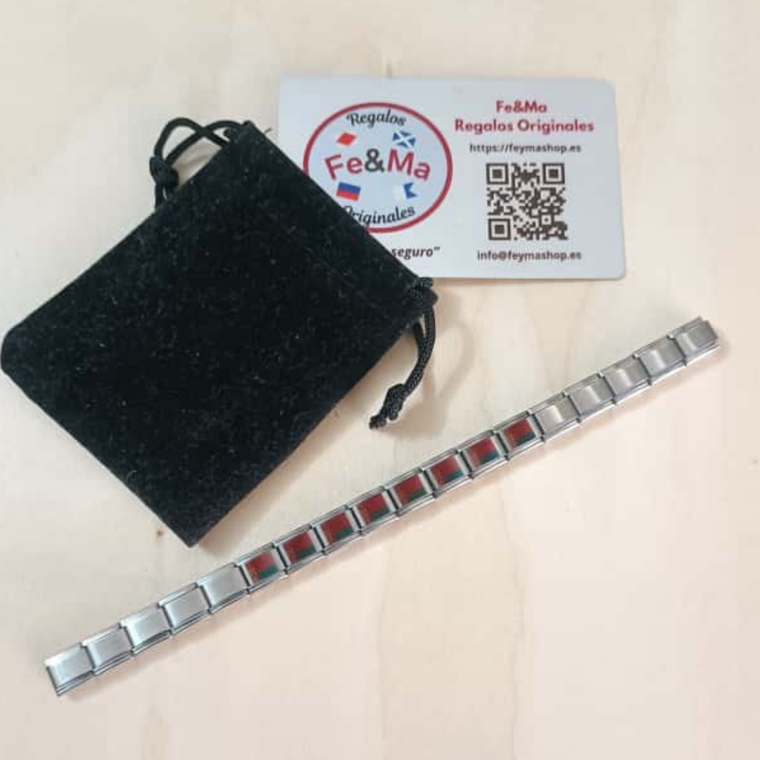 Pulsera con Bandera de Bielorrusia – Acero Inoxidable, Regalo Original