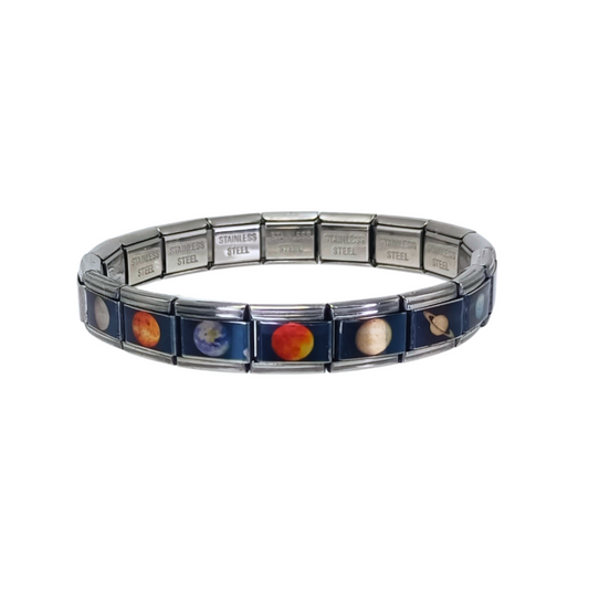 Pulsera Sistema Solar - Planetas en Acero Inoxidable Elegante