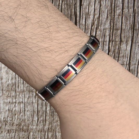 Pulsera con Bandera de Alemania – Acero Inoxidable, Regalo Original