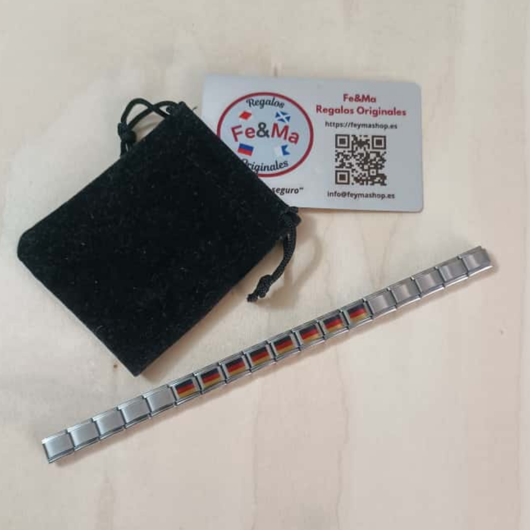 Pulsera con Bandera de Alemania – Acero Inoxidable, Regalo Original