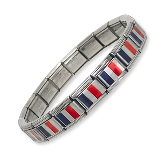Pulsera con Bandera de Francia – Acero Inoxidable, Regalo Original