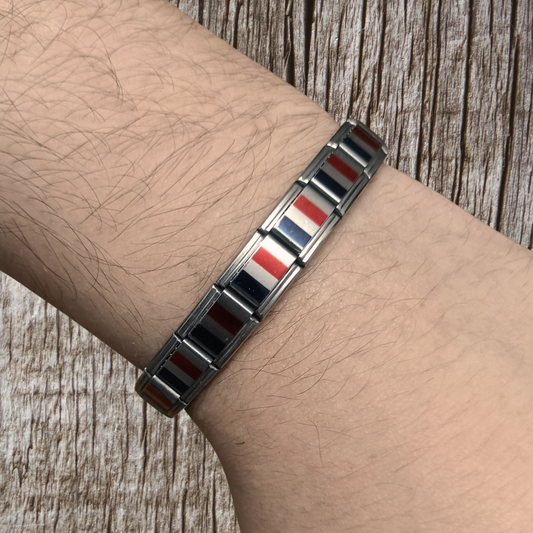 Pulsera con Bandera de Francia – Acero Inoxidable, Regalo Original