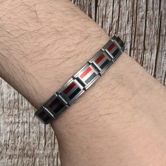 Pulsera con Bandera de Hungría – Acero Inoxidable, Regalo Original