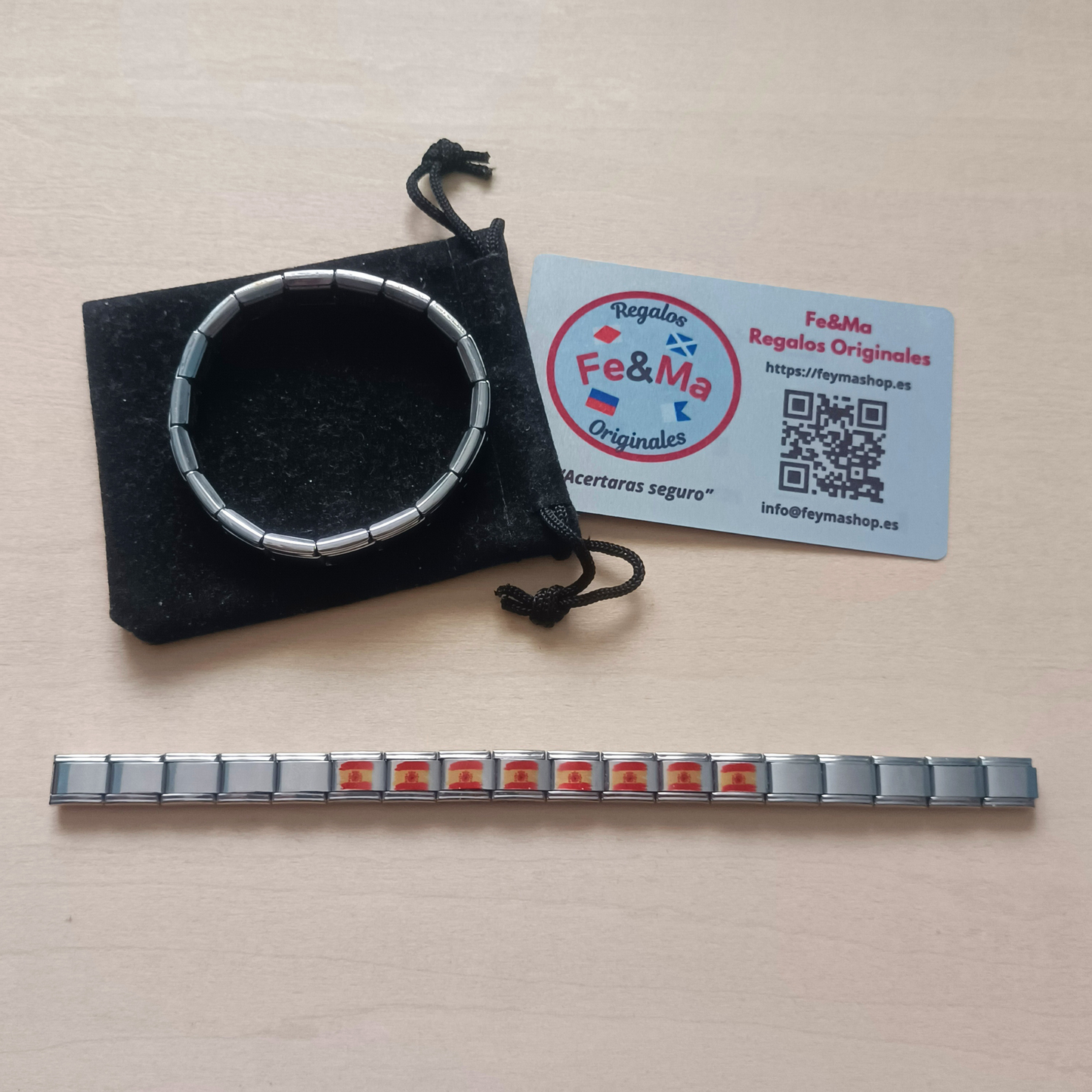Pulsera con la Bandera de España con Escudo – Acero Inoxidable, Regalo Original con Orgullo Nacional