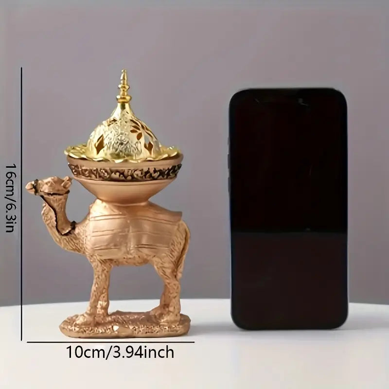Quemador De Incienso De Resina en Forma De Camello – Decoración Para El Hogar y Ambiente – 16 cm de Alto