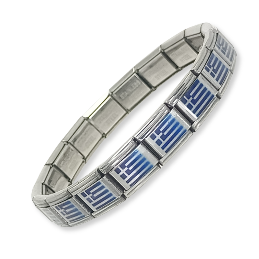 Pulsera con Bandera de Grecia – Acero Inoxidable, Regalo Original