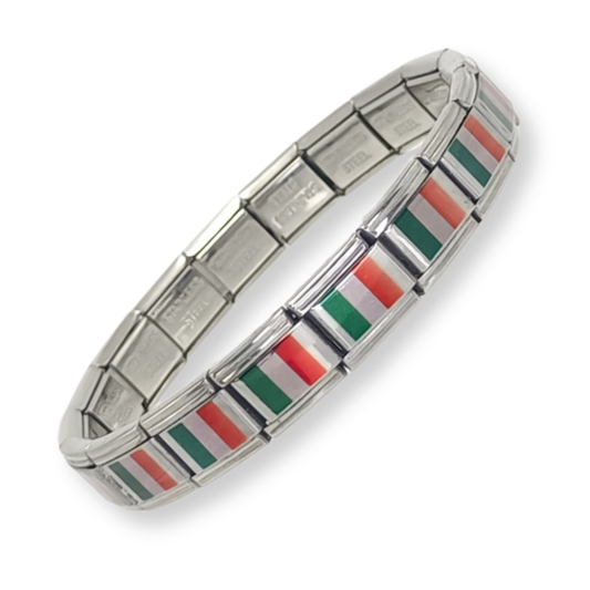 Pulsera con Bandera de Italia – Acero Inoxidable, Regalo Original