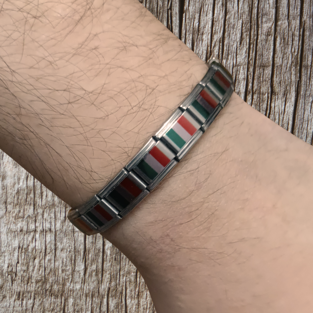 Pulsera con Bandera de Italia – Acero Inoxidable, Regalo Original