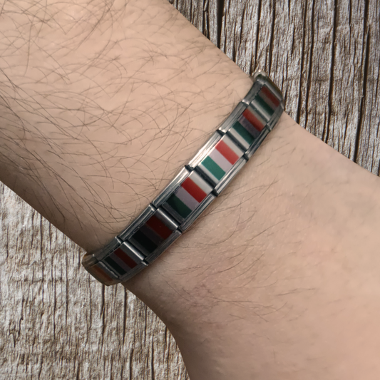 Pulsera con Bandera de Italia – Acero Inoxidable, Regalo Original