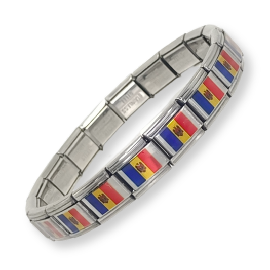 Pulsera con Bandera de Moldavia – Acero Inoxidable, Regalo Original