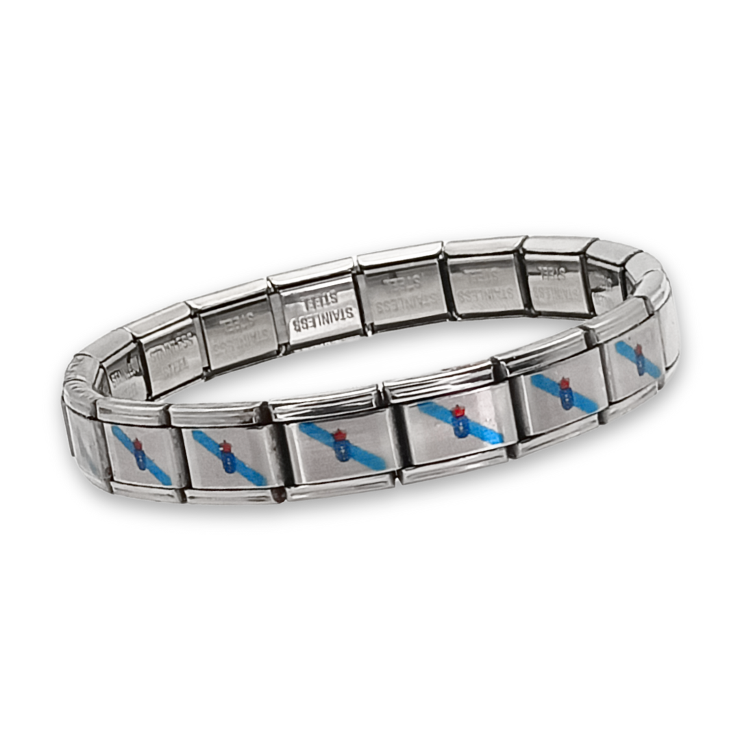 Pulsera con Bandera de Galicia – Acero Inoxidable, Regalo Original de Comunidad Autónoma