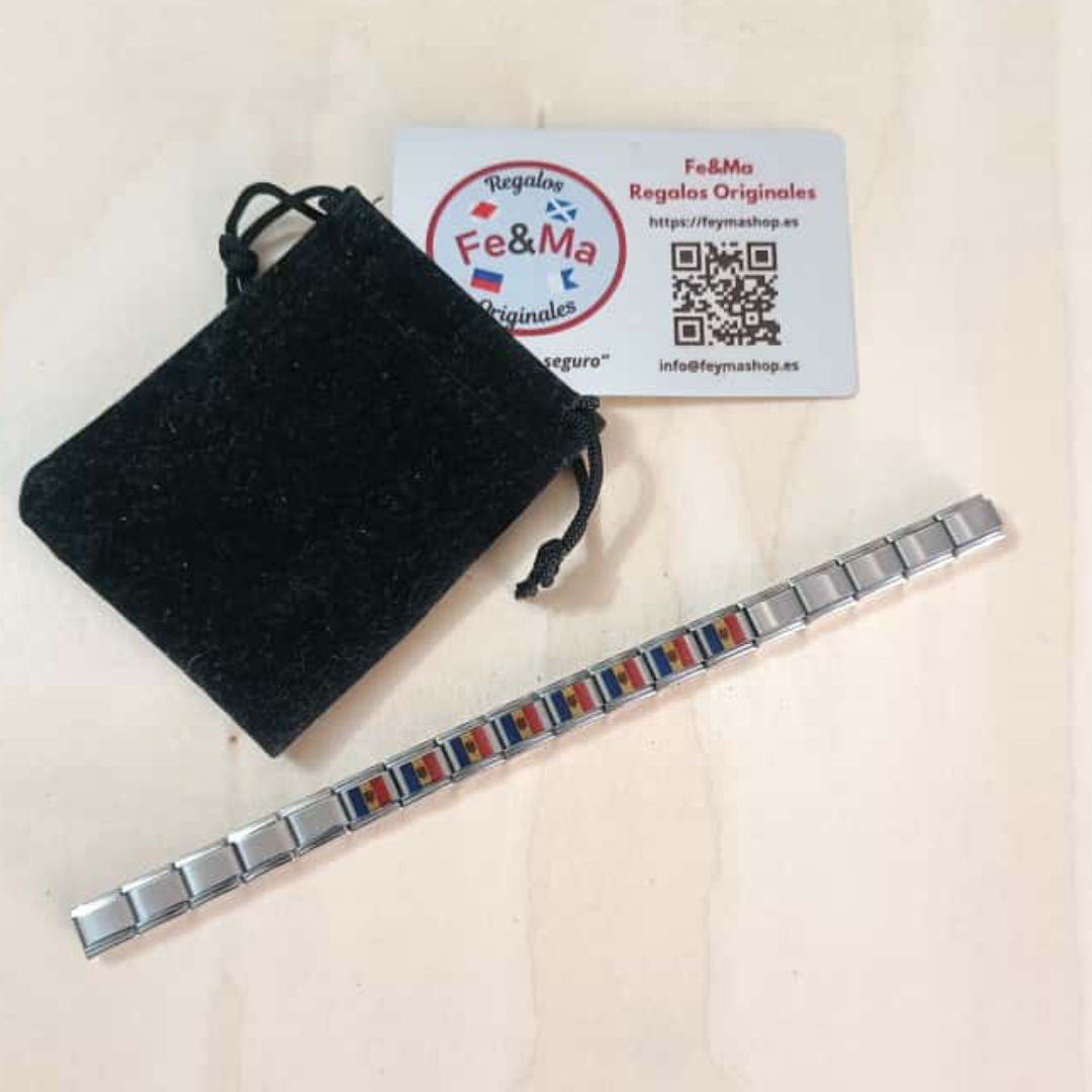 Pulsera con Bandera de Moldavia – Acero Inoxidable, Regalo Original