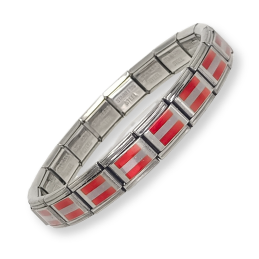 Pulsera con Bandera de Austria – Acero Inoxidable, Regalo Original