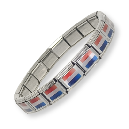 Pulsera con Bandera de Países Bajos – Acero Inoxidable, Regalo Original