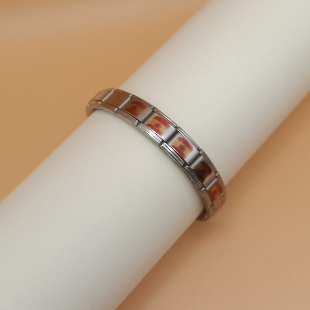 Pulsera con la Bandera de España con Escudo – Acero Inoxidable, Regalo Original con Orgullo Nacional