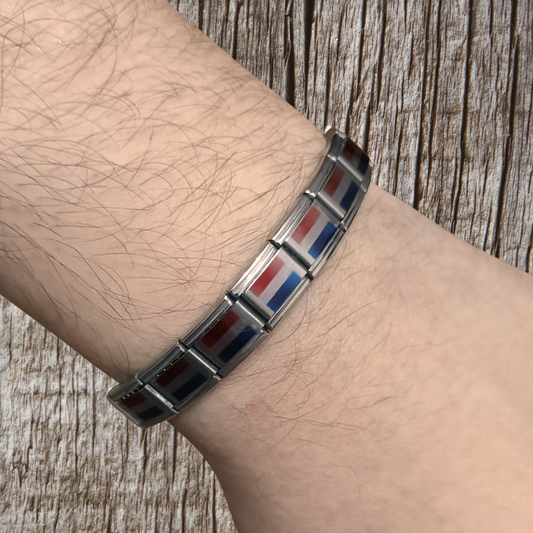 Pulsera con Bandera de Países Bajos – Acero Inoxidable, Regalo Original