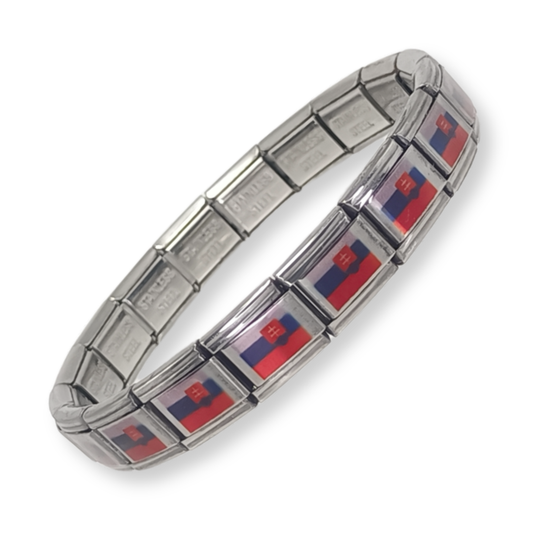 Pulsera con Bandera de Eslovaquia – Acero Inoxidable, Regalo Original