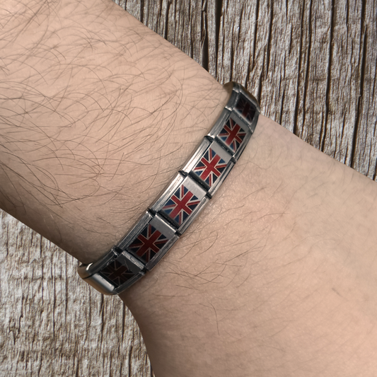 Pulsera con Bandera de Rumania – Acero Inoxidable, Regalo Original