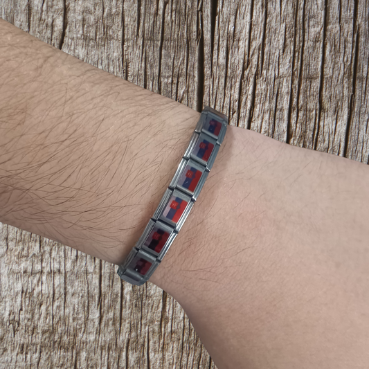 Pulsera con Bandera de Eslovaquia – Acero Inoxidable, Regalo Original