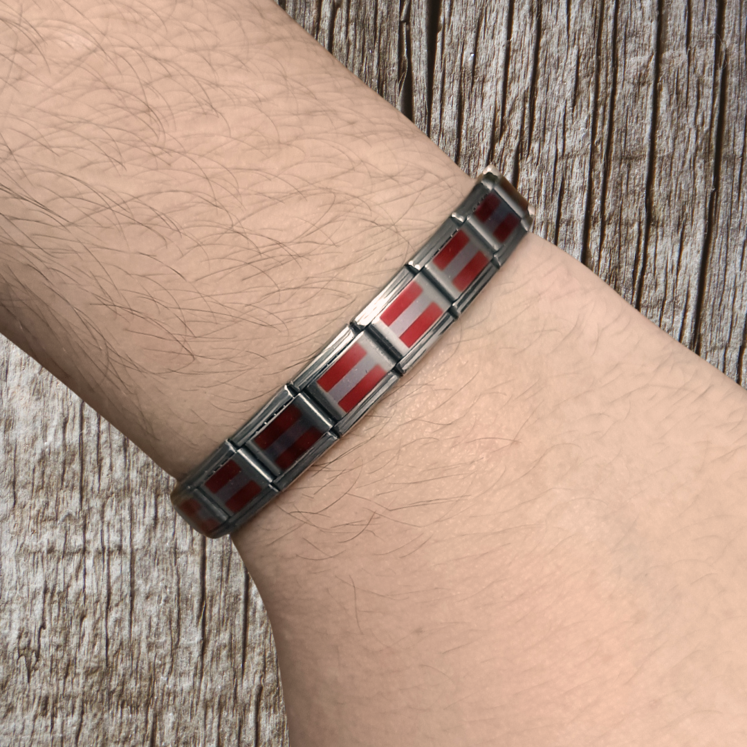 Pulsera con Bandera de Austria – Acero Inoxidable, Regalo Original