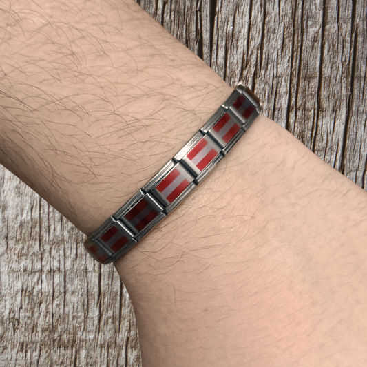 Pulsera con Bandera de Austria – Acero Inoxidable, Regalo Original