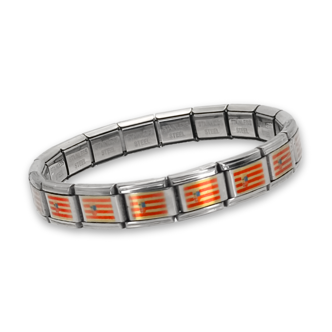 Pulsera con Bandera de Aragón – Acero Inoxidable, Regalo Original de Comunidad Autónoma