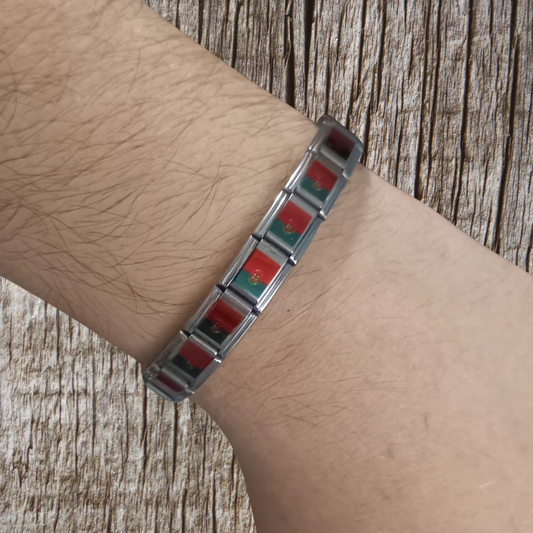 Pulsera con Bandera de Portugal – Acero Inoxidable, Regalo Original