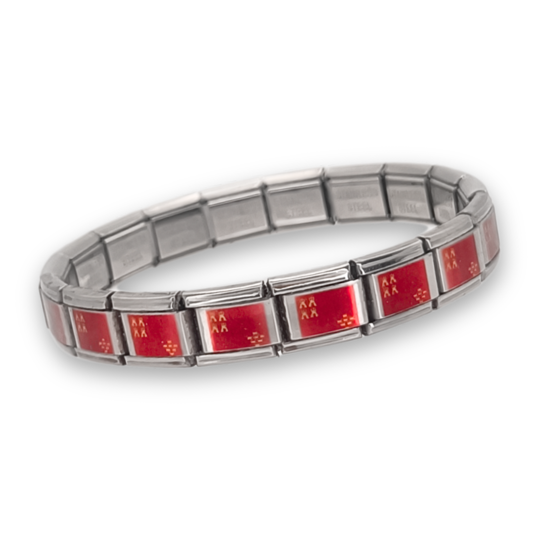 Pulsera con Bandera de Murcia – Acero Inoxidable, Regalo Original de Comunidad Autónoma
