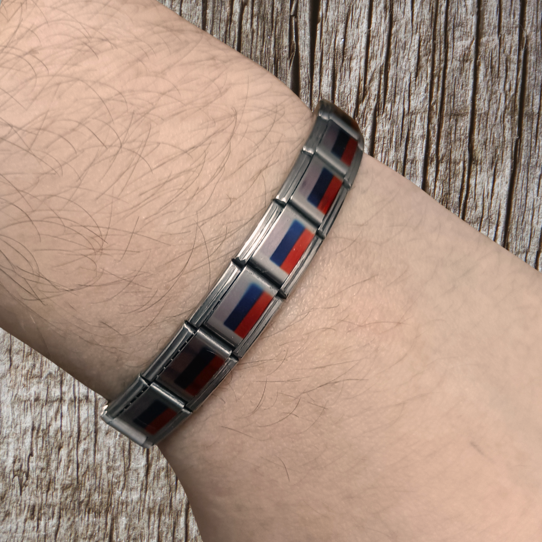 Pulsera con Bandera de Rusia – Acero Inoxidable, Regalo Original