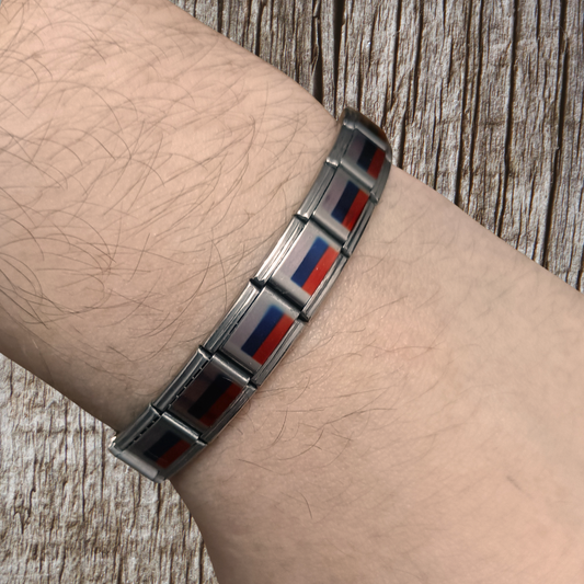 Pulsera con Bandera de Rusia – Acero Inoxidable, Regalo Original