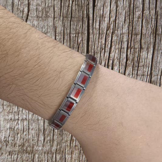 Pulsera con Bandera de Polonia – Acero Inoxidable, Regalo Original