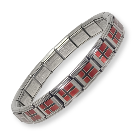 Pulsera con Bandera de Noruega – Acero Inoxidable, Regalo Original