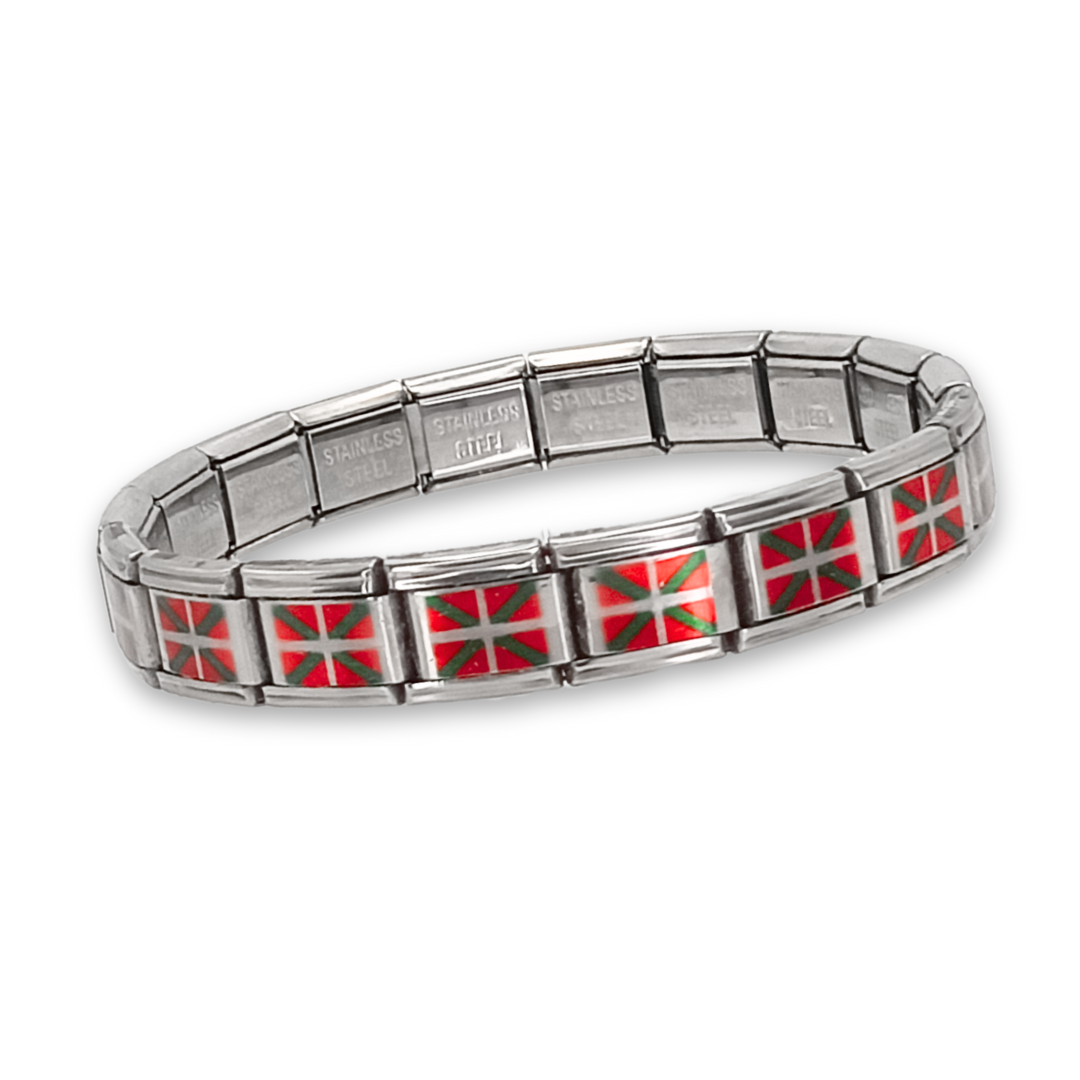 Pulsera con Bandera de País Vasco – Acero Inoxidable, Regalo Original de Comunidad Autónoma