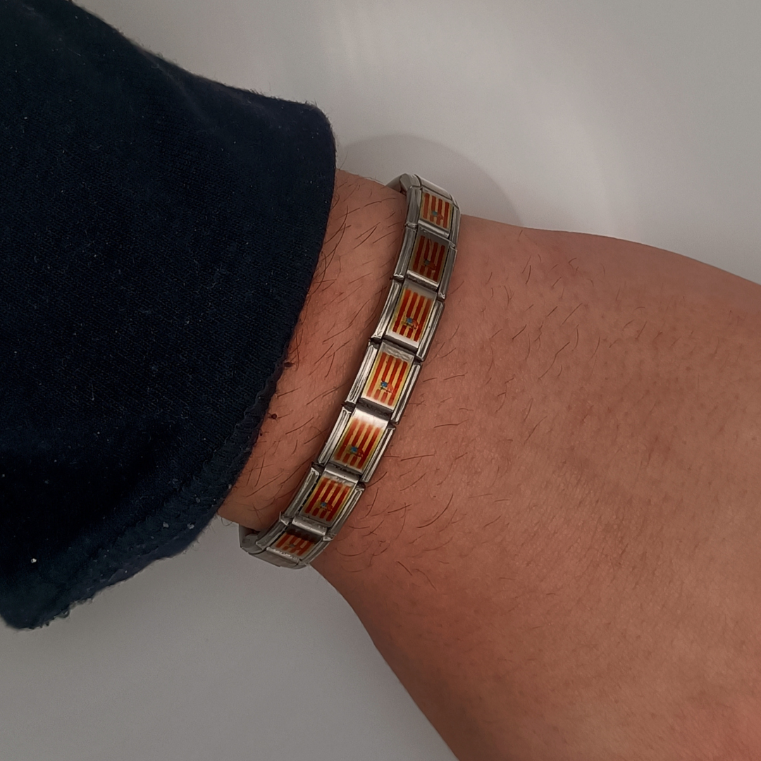 Pulsera con Bandera de Aragón – Acero Inoxidable, Regalo Original de Comunidad Autónoma