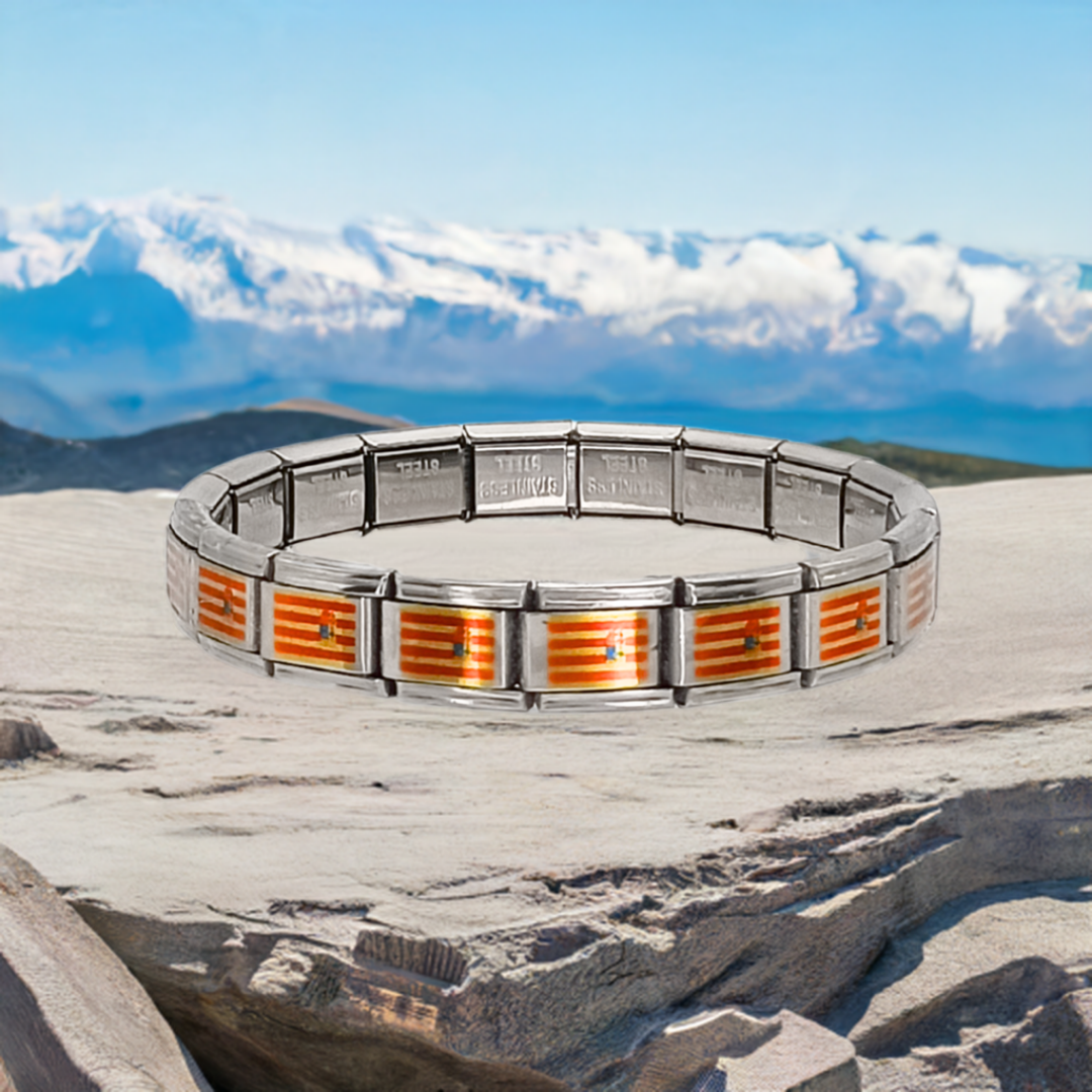 Pulsera con Bandera de Aragón – Acero Inoxidable, Regalo Original de Comunidad Autónoma