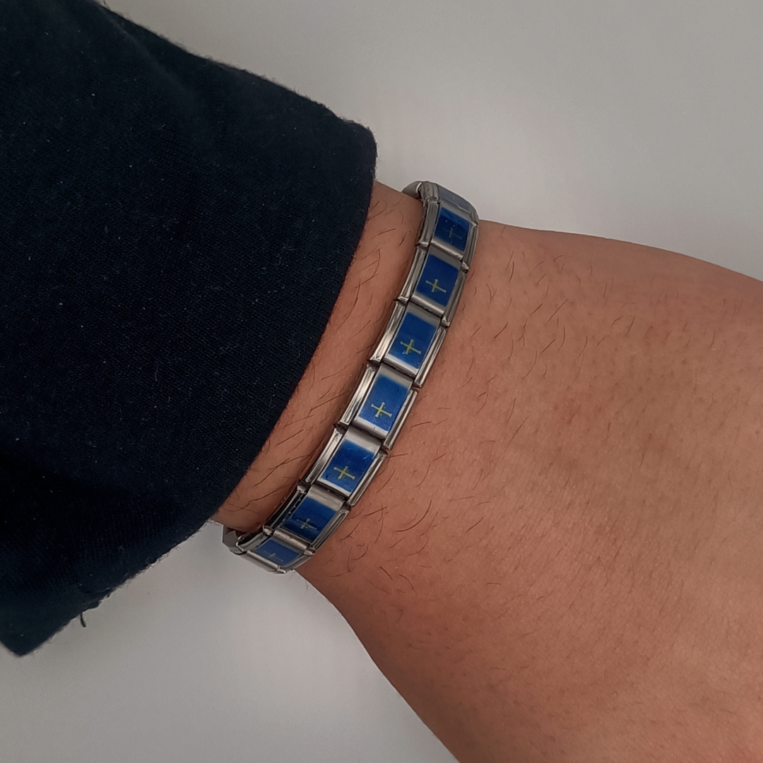 Pulsera con Bandera de Asturias – Acero Inoxidable, Regalo Original de Comunidad Autónoma