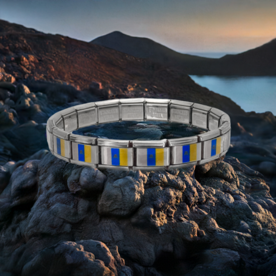 Pulsera con Bandera de Canarias – Acero Inoxidable, Regalo Original de Comunidad Autónoma