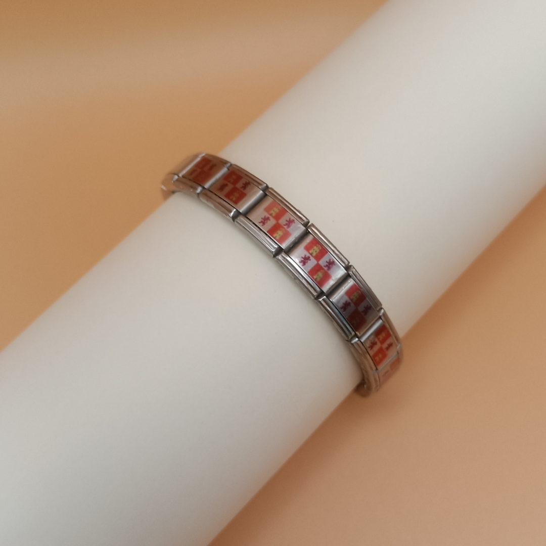 Pulsera con Bandera de Castilla y León – Acero Inoxidable, Regalo Original de Comunidad Autónoma