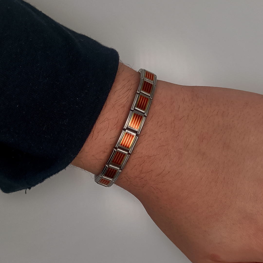 Pulsera con Bandera de Cataluña – Acero Inoxidable, Regalo Original de Comunidad Autónoma