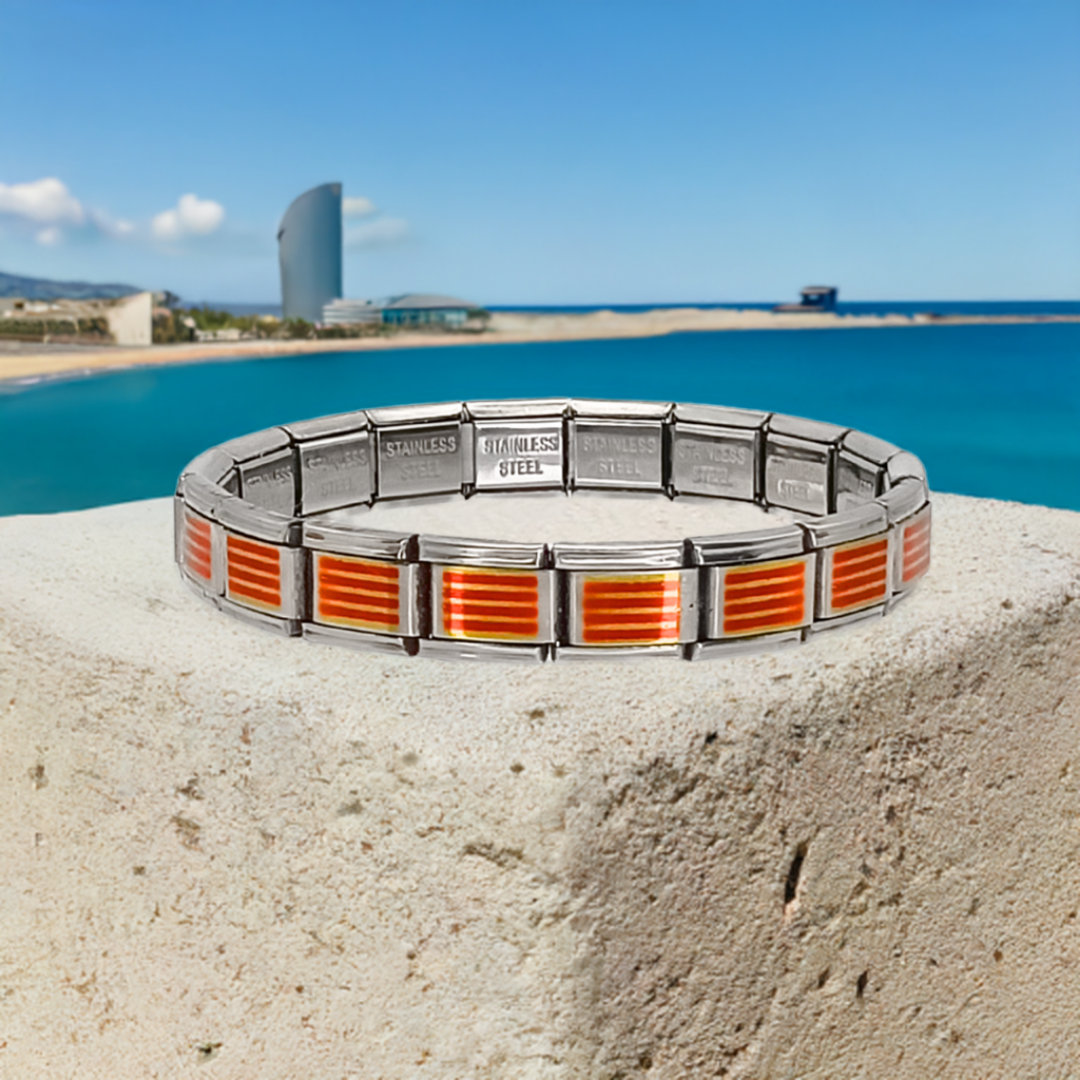 Pulsera con Bandera de Cataluña – Acero Inoxidable, Regalo Original de Comunidad Autónoma